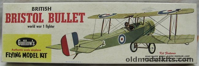 Guillows Bristol Bullet - 18 inch Wingspan Rubber Powered Balsa Wood Kit, WW-7 plastic model kit